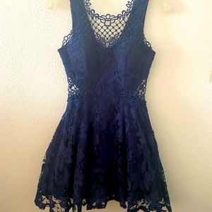Beautiful blue lace petticoat formal dress